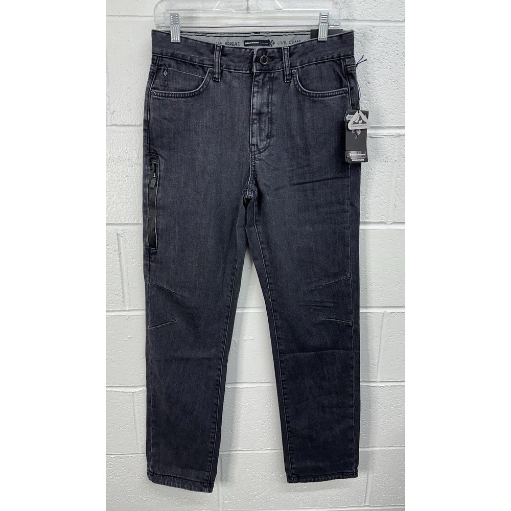 NWT Black Diamond Mission Wool Denim‎ Climbing Jeans Gray Black Men's 30x32 Slim